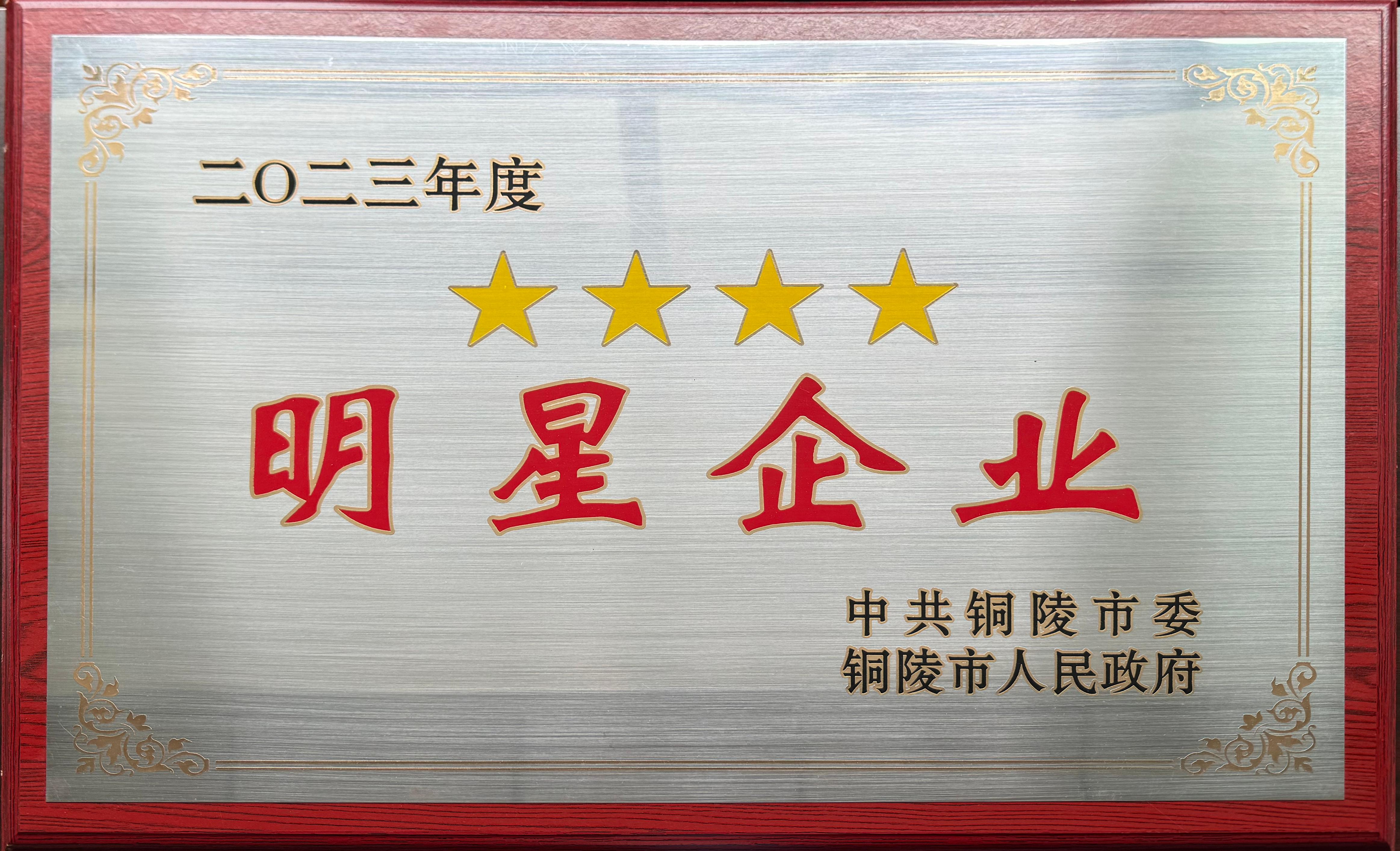 2023年度获得市委市政府颁发的全市唯一的“四星建筑民企”荣誉